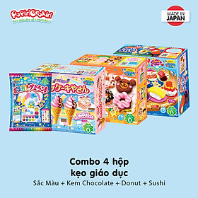 Combo 4 hộp kẹo sáng tạo Popin Cookin đồ chơi ăn được gồm : Thế Giới Sắc Màu + 3 hộp kẹo tự chọn chính hãng