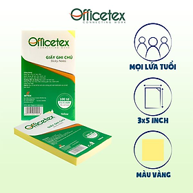 Giấy nhớ Officetex 3x5 OT21-001 màu vàng Kích thước 76x127mm
