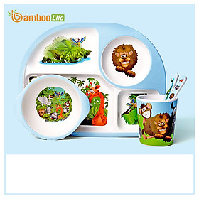 Bộ khay ăn dặm từ sợi tre Bamboo Life cho bé BL002 hàng chính hãng Dụng cụ ăn dặm cho bé Đồ dùng ăn dặm cho bé Bộ chén bát ăn dặm cho bé