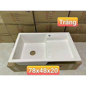 Mua Chậu rửa chén đá nhân tạo màu trắng KT 78*48*20