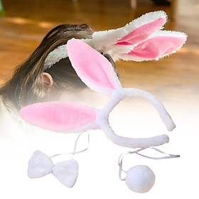 Women's Bunny Costume Set Rabbit Ear Headband Headpiece for Masquerade Kids Adult