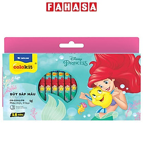 Hộp 18 Bút Sáp Màu Crayon - Colorkit CR-C010 PR - Hình Tiên Cá