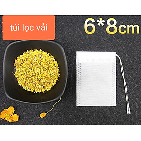 100 Túi Lọc Trà, Thảo Dược 6x8CM Bằng Vải Không Dệt Có Dây Buộc