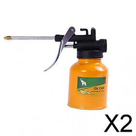 2x250ml Steel High Pressure Hand Pump Oiler Oil Pot Lubricant Soap Spray Can