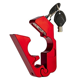 Red Motorcycle Lock Anti Theft Bicycle Handlebar Grip Lock for Scooters ATV Street Bike Dirt Bike Motorbike