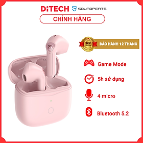 Mua Tai Nghe Bluetooth Soundpeats TrueAir3 Game Mode QCC3040 Aptx Adaptive Đèn báo Cảm biến tai đeo - Hàng Nhập Khẩu