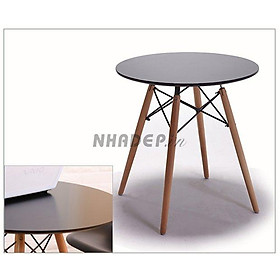 Mua Bàn Cafe bàn Eames Chân Gỗ Đan Sắt Màu Đen