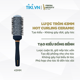 Lược tròn BRITISH M Hot Curling Ceramic Brush tạo kiểu lọn xoăn, gợn sóng cho tóc dài 43mm