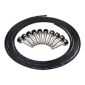 Solderless Pedalboard Cable Set 10 6.35mm Connectors Professional Convenient Assembly 3 Meters 10ft Wire for Guitar Effects Pedal Board Bass