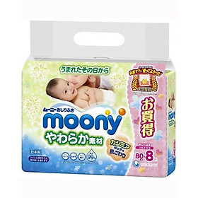 Set 640 tờ giấy ướt Moony nội địa Nhật Bản