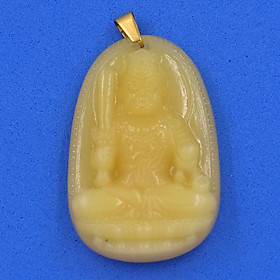 [Tuổi Dậu] Mặt Dây Chuyền Phật Bất Động Minh Vương Đá Thạch Anh Vàng Size Nhỏ 3.6cm & Size Lớn 4.3cm- Tặng Kèm Móc Inox - Phong Thủy 868 - May Mắn - Bình An