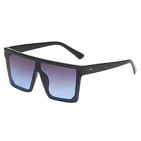 Fashion Square Frame Sunglasses for Men Women UV400 Black Frame Black Lens