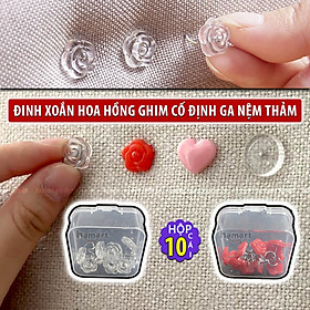 Hộp 10 Đinh Cố Định Ga Giường Nút Ghim Xoắn Chống Trượt Thảm Nệm Đệm Ghế Hamart Tiện Lợi