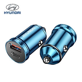 Tẩu sạc nhanh ô tô Hyundai HY-40C tích hợp 2 cổng PD+QC3.0 - Hàng Nhập Khẩu
