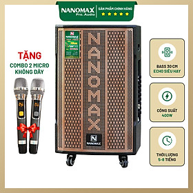 Mua Loa Kẹo Kéo Karaoke Bluetooth Nanomax SK-12X3 Lưới Nâu Bass 30cm Công Suất 380w Tặng 2 Mic Bản Mới 2023 Hàng Chính Hãng