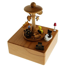 Wooden Music Box Horse Go Round