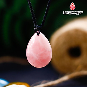 Mặt dây chuyền hình giọt nước thạch anh hồng đậm - Ngọc Quý Gemstones