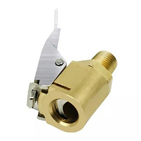 Brass Lock-on Tire Inflator Female Air Chuck with Clip for 8V1 Thread Auto Tires