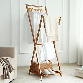 Mua kệ gỗ treo quần áo chữ X thiết kế bắt mắt  tích hợp kệ để đồ đa năng