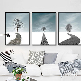 Mua Tranh treo tường bộ 3 tấm Cây băng 40*60cm