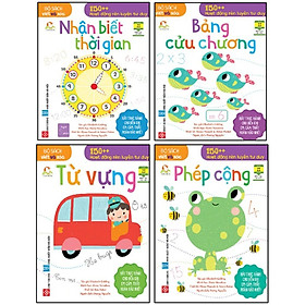 Hình ảnh sách Hộp 1: Bộ sách viết và xóa - 150++ hoạt động rèn luyện tư duy - Hành trang tới trường (Gồm các cuốn: Phép cộng, Từ vựng, Bảng cửu chương, Nhận biết thời gian)
