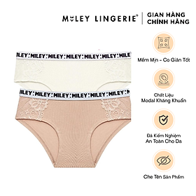 Bộ 2 Quần Lót Nữ Cotton Phối Ren Miley Lingerie FCB_04 - S