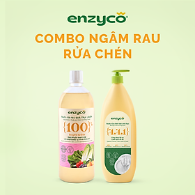 Combo Nước Ngâm Rau 1L Và Nước Rửa Bát Sinh Học 850ml ENZYCO