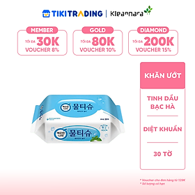 Khăn ướt đa năng KLEANNARA Tinh chất bạc hà diệt khuẩn -30 tờ