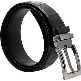 Thắt Lưng Nam Da Cá Sấu Đầu Kim Huy Hoàng HT4213 (120 x 3.5 cm) - Đen