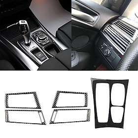 Carbon Fiber Side Air Vent Outlet Gear Shift Box Panel Cover For BMW Series