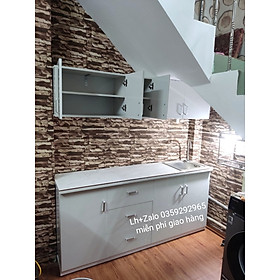 Mua Tủ bếp mini nhựa đài Loan ốp mặt gạch sẵn bồn rửa