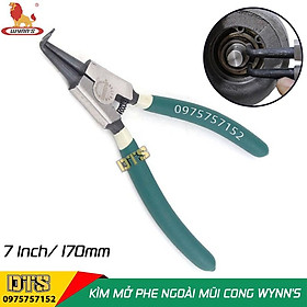 Kìm mở phe ngoài mũi cong công nghiệp WYNN'S 7 inch/ 170mm, kìm phanh thép Carbon cao cấp, kềm mở phe mũi cong mở ngoài