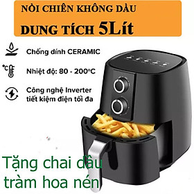 Mua Nồi chiên không dầu cao cấp camel dung tích 5L(tặng chai dầu tràm hoa nén)