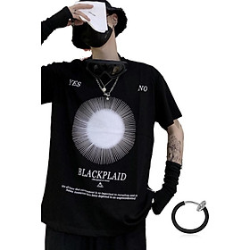 Combo Áo thun unisex tay lỡ nam nữ Yes no màu đen in chữ và khuyên tai đeo môi, mắt, tai, mũi không cần xỏ màu trắng TX400KT999