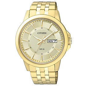 Đồng Hồ Citizen Nam Dây Kim Loại Pin-Quartz BF2013-56P - Mặt Vàng (41mm)