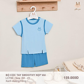 Bộ quần áo cộc tay smoothy kiểu dáng nẹp vai cho trẻ từ 6m-m little love (LCT96)