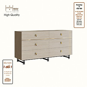 [Happy Home Furniture - 100% GỖ TỰ NHIÊN] JOCASTA, Tủ lưu trữ 6 ngăn kéo - Chân sắt, 160cm x 45cm x 82cm(DxRxC), THK_171