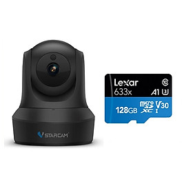 Combo Camera Wifi IP C29s FHD 1080p Vstarcam , Camera không dây trong nhà (Hiệp sĩ bóng đêm), Kèm thẻ nhớ 128GB A1 4K Lexar - Hàng chính hãng