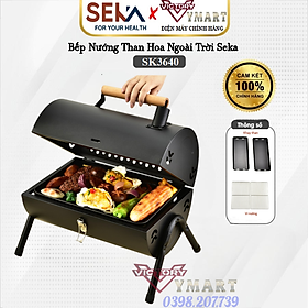Mua Bếp Nướng Than Hoa Du Lịch  Dã Ngoại Seka SK3640 Thép Không Gỉ Kèm Vỉ Nướng Inox  khay Đựng Than - Hàng Chính Hãng