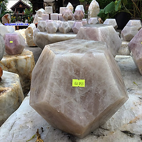 Quả cầu phong thủy đá thạch anh hồng 12 mặt tự nhiên trấn trạch QC853 nặng 10.5kg kích thước 20x19x12(cm) – vật phẩm phong thủy may mắn