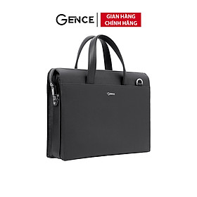 Cặp Da Nam Túi Xách Công Sở GENCE CTS21 Da Bò Khóa Số Cao Cấp Màu Đen