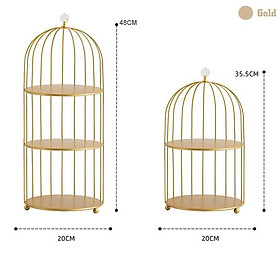 Mua Khay bánh  khay để trang sức  mỹ phẩm hợp kim mạ vàng lồng chim | LỒNG CHIM DECOR HỢP KIM ĐỂ BÀN