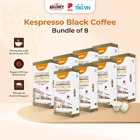 Gói 8 Hộp Viên Nén Cà Phê Rang Xay Cao Cấp Killiney Kespresso Black Coffee - Tương Thích Máy Pha Cà Phê Nespresso - (8 Hộp X 10 Viên)