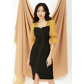 Đầm Phối Chạy Chỉ Nối Gumac MS09972