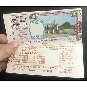 Mua Tờ vé số xưa năm 1975 Việt Nam  kèm phơi nilong bảo quản
