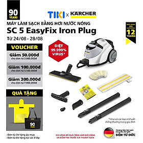 Mua (Sản xuất Đức) Máy làm sạch bằng hơi nước Karcher SC 5 Easyfix EU công suất nhiệt 2200w với hiệu quả làm sạch 150 m2