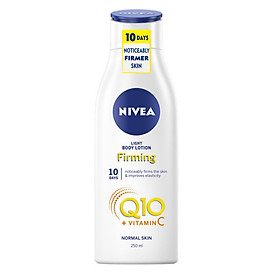 Dưỡng thể trắng da chống lão hoá, da thường Nivea Light Body Lotion Firming Q10 + Vitamin C