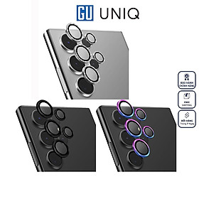 Kính Bảo Vệ Camera UNIQ Optix Cho Samsung Galaxy S24 Ultra Viền Màu Kim Loại Lấp Lánh Hàng Chính Hãng