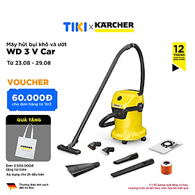 Máy hút bụi khô và ướt Karcher  WD 3 V Car (New 2022) - Hàng chính hãng