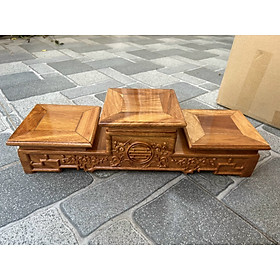 Mua Đế tam sơn gỗ gõ .tam cấp gỗ -bục kê bát nhang nhiều kích thước mặt 14-16-18-20 cm